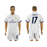 Real Madrid #17 Lucas V. White Home Soccer Club Jersey3