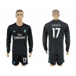 Real Madrid #17 Lucas.V Away Long Sleeves Soccer Club Jersey