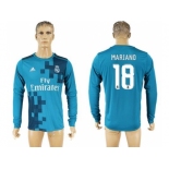 Real Madrid #18 Mariano Sec Away Long Sleeves Soccer Club Jersey