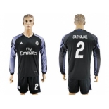 Real Madrid #2 Carvajal Sec Away Long Sleeves Soccer Club Jersey 1