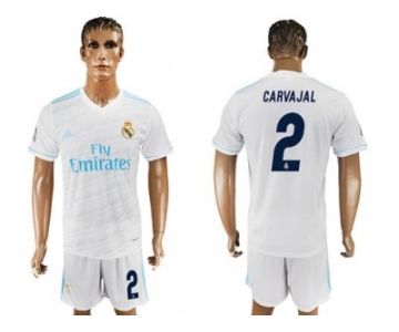 Real Madrid #2 Carvajal White Home Soccer Club Jersey 2