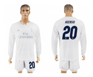 Real Madrid #20 Asensio Marine Environmental Protection Home Long Sleeves Soccer Club Jersey