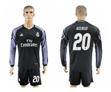 Real Madrid #20 Asensio Sec Away Long Sleeves Soccer Club Jersey 1