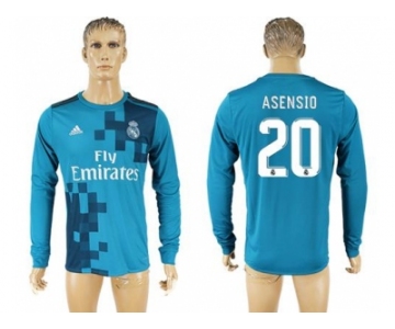 Real Madrid #20 Asensio Sec Away Long Sleeves Soccer Club Jersey