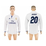 Real Madrid #20 Asensio White Home Long Sleeve Soccer Club Jersey 1