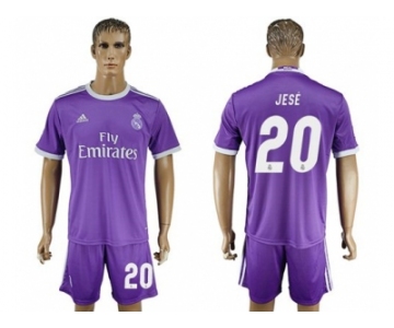 Real Madrid #20 Jese Away Soccer Club Jersey1