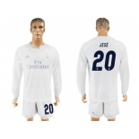 Real Madrid #20 Jese Marine Environmental Protection Home Long Sleeves Soccer Club Jersey