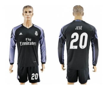 Real Madrid #20 Jese Sec Away Long Sleeves Soccer Club Jersey