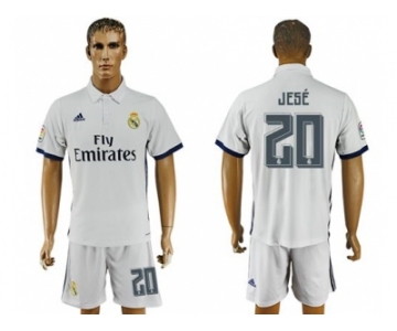 Real Madrid #20 Jese White Home Soccer Club Jersey2