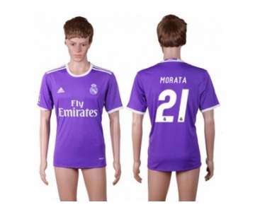 Real Madrid #21 Morata Away Soccer Club Jersey6