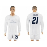 Real Madrid #21 Morata Marine Environmental Protection Home Long Sleeves Soccer Club Jersey