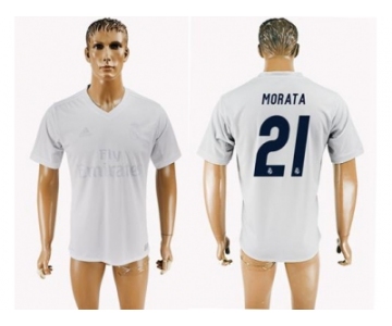 Real Madrid #21 Morata Marine Environmental Protection Home Soccer Club Jersey 1