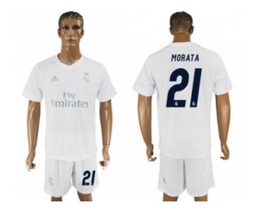 Real Madrid #21 Morata Marine Environmental Protection Home Soccer Club Jersey