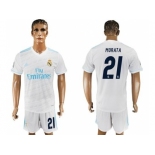 Real Madrid #21 Morata White Home Soccer Club Jersey 2