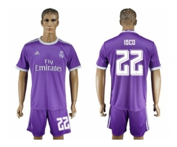 Real Madrid #22 Isco Away Soccer Club Jerse6