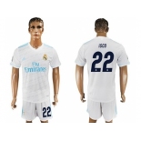 Real Madrid #22 Isco White Home Soccer Club Jersey 2