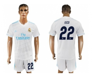 Real Madrid #22 Isco White Home Soccer Club Jersey 2