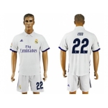 Real Madrid #22 Isco White Home Soccer Club Jersey 3