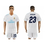 Real Madrid #23 Beckham White Home Soccer Club Jersey