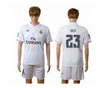 Real Madrid #23 Isco White Home Soccer Club Jersey1