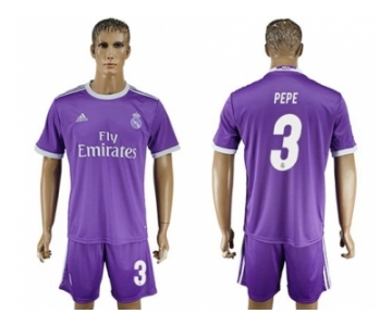 Real Madrid #3 Pepe Away Soccer Club Jersey3