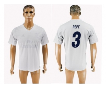 Real Madrid #3 Pepe Marine Environmental Protection Home Soccer Club Jersey 1