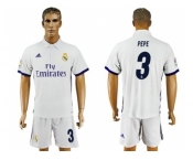 Real Madrid #3 Pepe White Home Soccer Club Jersey2