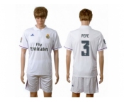 Real Madrid #3 Pepe White Home Soccer Club Jersey4