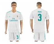 Real Madrid #3 Pepe White Home Soccer Club Jersey