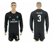 Real Madrid #3 Vallejo Away Long Sleeve Soccer Club Jersey