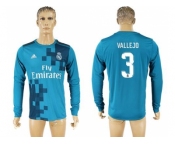 Real Madrid #3 Vallejo Sec Away Long Sleeves Soccer Club Jersey