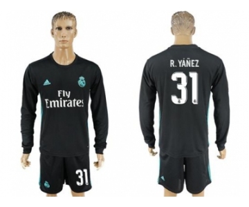 Real Madrid #31 R.Yanez Away Long Sleeves Soccer Club Jersey