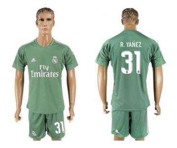 Real Madrid #31 R.Yanez Green Goalkeeper Soccer Club Jersey