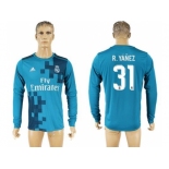 Real Madrid #31 R.Yanez Sec Away Long Sleeves Soccer Club Jersey