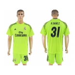 Real Madrid #31 R.Yanez Shiny Green Goalkeeper Soccer Club Jersey