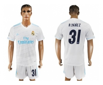 Real Madrid #31 R.Yanez White Home Soccer Club Jersey 1