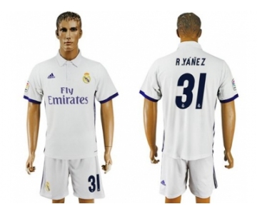 Real Madrid #31 R.Yanez White Home Soccer Club Jersey 2