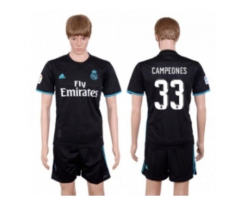 Real Madrid #33 Campeones Away Soccer Club Jersey