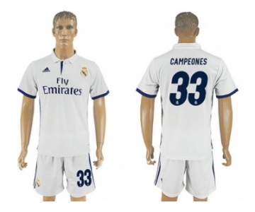 Real Madrid #33 Campeones Home Soccer Club Jersey