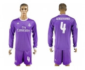 Real Madrid #4 Sergio Ramos Away Long Sleeves Soccer Club Jersey 1