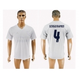 Real Madrid #4 Sergio Ramos Marine Environmental Protection Home Soccer Club Jersey 1