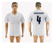 Real Madrid #4 Sergio Ramos Marine Environmental Protection Home Soccer Club Jersey 1