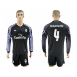 Real Madrid #4 Sergio Ramos Sec Away Long Sleeves Soccer Club Jersey 1