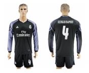 Real Madrid #4 Sergio Ramos Sec Away Long Sleeves Soccer Club Jersey 1