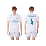 Real Madrid #4 Sergio Ramos White Home Soccer Club Jersey