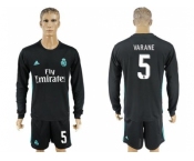 Real Madrid #5 Varane Away Long Sleeves Soccer Club Jersey