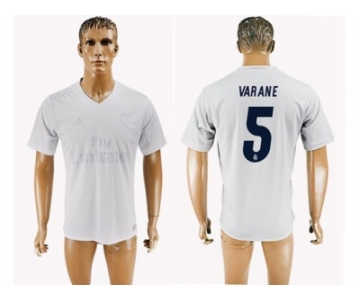 Real Madrid #5 Varane Marine Environmental Protection Home Soccer Club Jersey 1