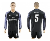 Real Madrid #5 Varane Sec Away Long Sleeves Soccer Club Jersey 1