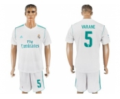 Real Madrid #5 Varane White Home Soccer Club Jersey