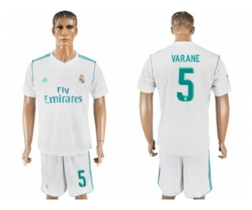 Real Madrid #5 Varane White Home Soccer Club Jersey